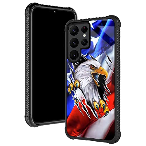 TnXee Kompatibel mit Samsung Galaxy S23 Ultra-Hülle, amerikanische Adler-Flagge, Galaxy S23 Ultra-Hüllen für Jungen/Herren, rutschfestes Design, weiche TPU-Hülle für Samsung Galaxy S23 Ultra von TnXee