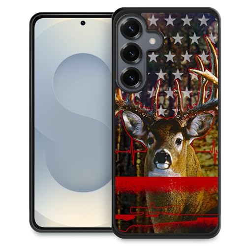 TnXee Kompatibel mit Samsung Galaxy S25+, Hirschjagd, rutschfeste und stoßfeste Schutzhülle für Damen/Herren, weiches Silikongummi + harte PC-Rückseite, kompatibel mit Samsung Galaxy S25+ von TnXee