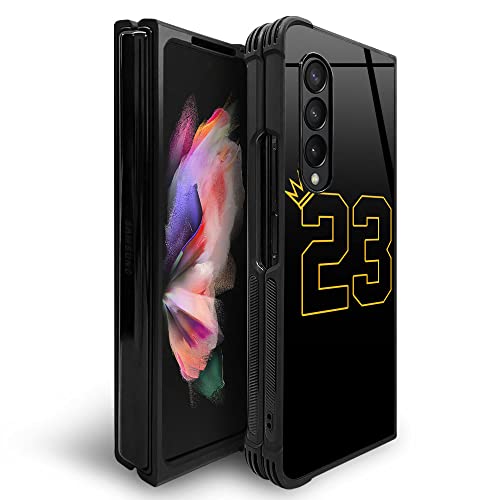 TnXee Kompatibel mit Samsung Galaxy Z Fold 3 5G Hülle, Basketball King 23 Galaxy Z Fold 3 5G Hüllen für Jungen, rutschfestes Design, weiche TPU-Hülle für Galaxy Z Fold 3 5G 7.6 Zoll von TnXee