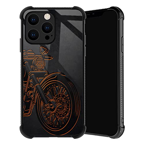 TnXee Kompatibel mit iPhone 14 Hülle, coole Motorrad-Handyhülle für Herren/Damen, weicher TPU-Rahmen, rutschfester Fadenrahmen, 4 Ecken, Anti-Kollisions-Schutzhülle, kompatibel mit iPhone 14, 15,5 cm von TnXee