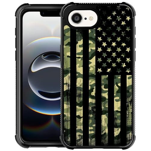 TnXee Kompatibel mit iPhone 16e Hülle, Camo Amerikanische Flagge, Handyhülle für Herren/Damen, weiches TPU, Anti-Rutsch-Faden und Anti-Kollisionsschutz mit vier Ecken, kompatibel mit iPhone 16e 15,5 TnXee Kompatibel mit iPhone 16e Hülle, Camo Amerikanische Flagge, Handyhülle für Herren/Damen, weiches TPU, Anti-Rutsch-Faden und Anti-Kollisionsschutz mit vier Ecken, kompatibel mit iPhone 16e 15,5 von TnXee