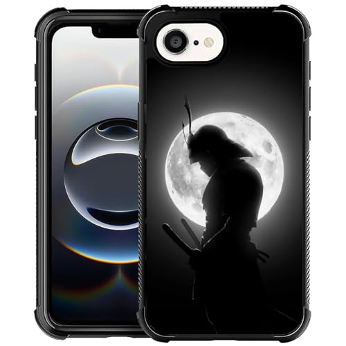TnXee Mond Samurai-Schutzhülle für iPhone 16e, 15,5 cm (6,1 Zoll), weiches TPU, rutschfestes Gewinde und vier Ecken, Anti-Kollisionsschutz, kompatibel mit iPhone 16e (6,1 Zoll) von TnXee