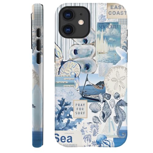 TnXee Schutzhülle kompatibel mit iPhone 11, Sturzprävention, 2-lagige Hybrid-Hartschalenhülle für Mädchen und Jungen, Muschel-Ozeanblau, Retro-Collage TnXee Schutzhülle kompatibel mit iPhone 11, Sturzprävention, 2-lagige Hybrid-Hartschalenhülle für Mädchen und Jungen, Muschel-Ozeanblau, Retro-Collage von TnXee