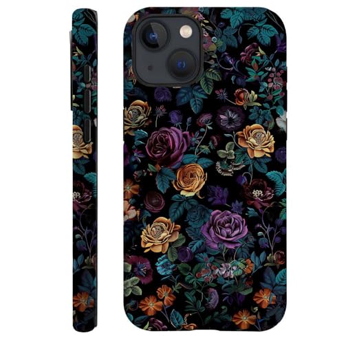 TnXee Schutzhülle kompatibel mit iPhone 13, Nachtgarten-Blumen-Artwork-Handyhülle für iPhone 13, Hüllen für Mädchen und Jungen, Fallschutz, 2-lagige Hybrid-Hartschale TnXee Schutzhülle kompatibel mit iPhone 13, Nachtgarten-Blumen-Artwork-Handyhülle für iPhone 13, Hüllen für Mädchen und Jungen, Fallschutz, 2-lagige Hybrid-Hartschale von TnXee