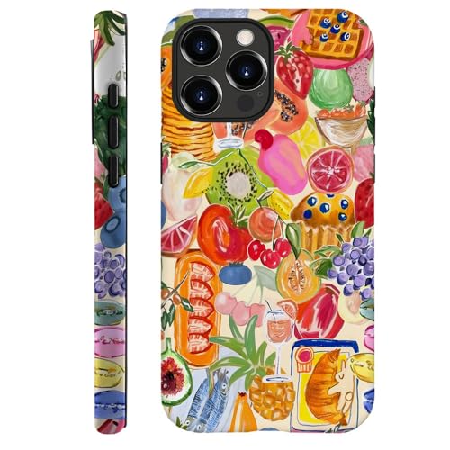 TnXee Schutzhülle kompatibel mit iPhone 13 Pro Max, Sturzschutz, 2-lagige Hybrid-Hartschalenhülle für Mädchen und Jungen, Fruchtcollage von TnXee