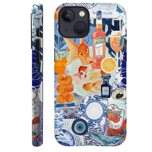 TnXee Schutzhülle kompatibel mit iPhone 14 Plus, Fallschutz, 2-lagige Hybrid-Hartschalen-Schutzhülle für Mädchen und Jungen, Fisch-Orange, Collage, europäische TnXee Schutzhülle kompatibel mit iPhone 14 Plus, Fallschutz, 2-lagige Hybrid-Hartschalen-Schutzhülle für Mädchen und Jungen, Fisch-Orange, Collage, europäische von TnXee