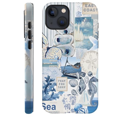 TnXee Schutzhülle kompatibel mit iPhone 15 Plus, Fallschutz, 2-lagige Hybrid-Hartschalen-Schutzhülle für Mädchen und Jungen, Muschel-Ozeanblau, Retro-Collage TnXee Schutzhülle kompatibel mit iPhone 15 Plus, Fallschutz, 2-lagige Hybrid-Hartschalen-Schutzhülle für Mädchen und Jungen, Muschel-Ozeanblau, Retro-Collage von TnXee