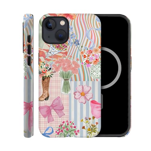 TnXee Schutzhülle kompatibel mit iPhone 15 Plus, kompatibel mit MagSafe, Sturzprävention, 2-lagige Hybrid-Hartschalen-Hüllen für Mädchen und Jungen, rosa Schleifen-Collage TnXee Schutzhülle kompatibel mit iPhone 15 Plus, kompatibel mit MagSafe, Sturzprävention, 2-lagige Hybrid-Hartschalen-Hüllen für Mädchen und Jungen, rosa Schleifen-Collage von TnXee