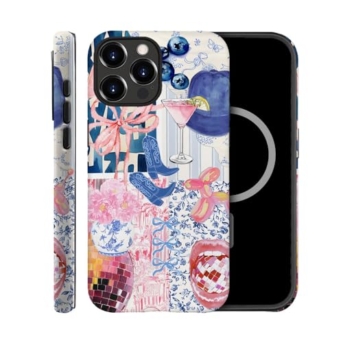 TnXee Schutzhülle kompatibel mit iPhone 15 Pro Max, kompatibel mit MagSafe, Sturzprävention, 2-lagige Hybrid-Hartschalen-Hüllen für Mädchen und Jungen, Bogenstiefel, Disco-Lippen-Collage TnXee Schutzhülle kompatibel mit iPhone 15 Pro Max, kompatibel mit MagSafe, Sturzprävention, 2-lagige Hybrid-Hartschalen-Hüllen für Mädchen und Jungen, Bogenstiefel, Disco-Lippen-Collage von TnXee