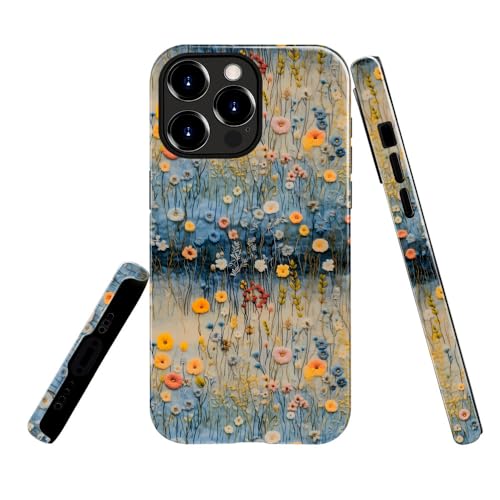 TnXee Schutzhülle kompatibel mit iPhone 16 Pro, Sturzschutz, glänzend, 2-lagig, Hybrid-Hartschalenhülle für Mädchen und Jungen, niedliches Wildblumen-Stickerei-Look TnXee Schutzhülle kompatibel mit iPhone 16 Pro, Sturzschutz, glänzend, 2-lagig, Hybrid-Hartschalenhülle für Mädchen und Jungen, niedliches Wildblumen-Stickerei-Look von TnXee