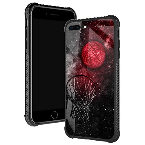 iPhone 8/SE2 Hülle, Sternenhimmel Basketball Planet Hüllen für Jungen/Herren, Fashoin Design Vier Ecken, Stoßdämpfung, rutschfest, gestreift, weiches TPU-Stoßrahmen 7/8/SE2 11,9 cm Galaxy von TnXee