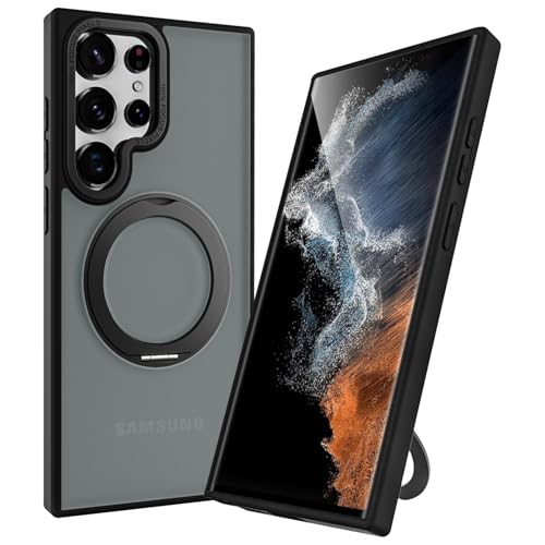 Tnarru 360 ° drehbarer Magnetring-Ständer für Samsung Galaxy S22 Ultra Hülle Kompatibel mit Magsafe Kratzfest Hart-PC Transluzent Matt Kickstand Handyhülle für Galaxy S22 Ultra Schwarz Tnarru 360 ° drehbarer Magnetring-Ständer für Samsung Galaxy S22 Ultra Hülle Kompatibel mit Magsafe Kratzfest Hart-PC Transluzent Matt Kickstand Handyhülle für Galaxy S22 Ultra Schwarz von Tnarru