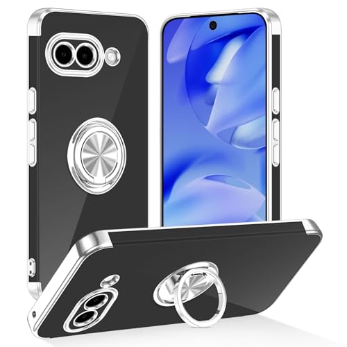 Tnarru Transparente Schutzhülle für Google Pixel 9A, mit Ständer, magnetischer Ringhalter, Ständer, weicher TPU-Stoßdämpfer, vergilbungsfrei, kratzfest, leicht, dünn, für Google Pixel 9A, silberfarben Tnarru Transparente Schutzhülle für Google Pixel 9A, mit Ständer, magnetischer Ringhalter, Ständer, weicher TPU-Stoßdämpfer, vergilbungsfrei, kratzfest, leicht, dünn, für Google Pixel 9A, silberfarben von Tnarru
