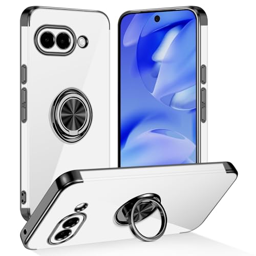 Tnarru Transparente Schutzhülle für Google Pixel 9A, mit Ständer, magnetischer Ringhalter, Ständer, weicher TPU-Stoßdämpfer, vergilbungsfrei, kratzfest, leicht, dünn, für Google Pixel 9A, Schwarz Tnarru Transparente Schutzhülle für Google Pixel 9A, mit Ständer, magnetischer Ringhalter, Ständer, weicher TPU-Stoßdämpfer, vergilbungsfrei, kratzfest, leicht, dünn, für Google Pixel 9A, Schwarz von Tnarru