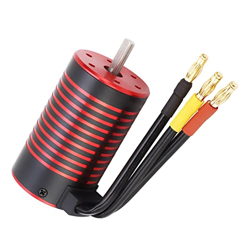 RC Brushless Motor,3660 Brushless Motor, RC Brushless Motor Aluminiumlegierung für 1/10 Ferngesteuertes Auto Zubehörteil (3800KV) von Tnfeeon