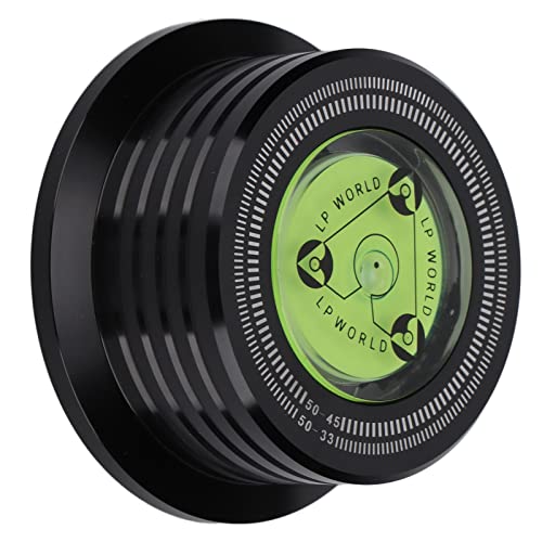 Aluminium -Plattenspieler -Disc Klemme mit Blasennivellierung für Plattenspieler, Verbesserte Klangqualität für Plattensammler (Black) von Tnfeeon