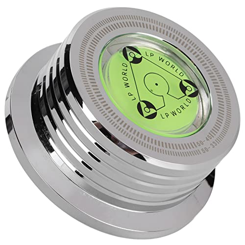 Aluminium -Plattenspieler -Disc Klemme mit Blasennivellierung für Plattenspieler, Verbesserte Klangqualität für Plattensammler (Silver) von Tnfeeon