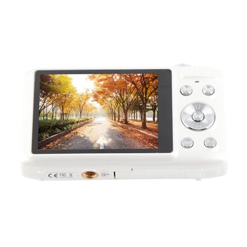 Digitalkamera 58MP HD 4K -Kamera für Teenager, 16x Zoom Compact für Reisefotografie Vlog, Autofokushochzeiten (White) von Tnfeeon