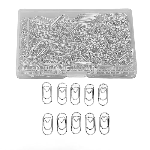 Niedliche Herzförmige Papierclips Premium -Qualität Metallclips für Organisation und Gebenschachtel von 150 Exquisiten Planer Liefert Ideales Design für Büroschule zu Hause (SILVER) von Tnfeeon