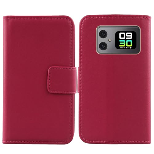 Flip Premium Echt Leder Tasche Hülle Für CUBOT A20 6.74" Lederhülle Handyhülle Schutz Klapphülle Handy Schale Etui Wallet Cover Case (Rosa) von Tnviud