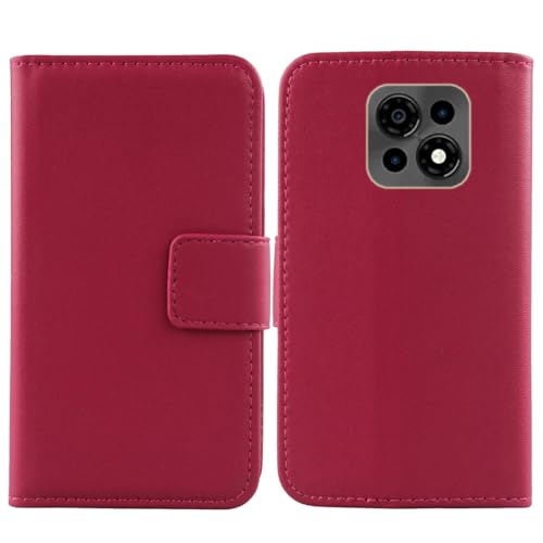 Flip Premium Echt Leder Tasche Hülle Für Casper Via M30 / M30 Plus 6.5" Lederhülle Handyhülle Schutz Klapphülle Handy Schale Etui Wallet Cover Case (Rosa) von Tnviud