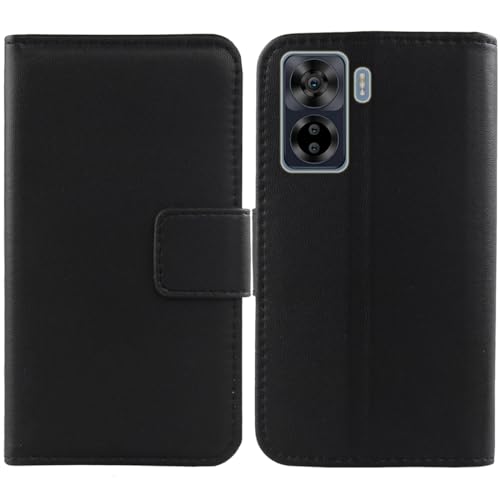 Flip Premium Echt Leder Tasche Hülle Für Casper Via X40 6.67" Lederhülle Handyhülle Schutz Klapphülle Handy Schale Etui Wallet Cover Case (Schwarz) von Tnviud