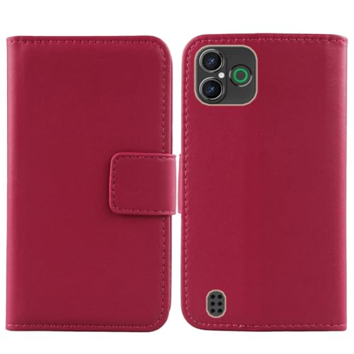 Flip Premium Echt Leder Tasche Hülle Für Doro Aurora A30 Lederhülle Handyhülle Schutz Klapphülle Handy Schale Etui Wallet Cover Case (Rosa) von Tnviud