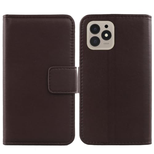 Flip Premium Echt Leder Tasche Hülle Für HOTWAV Note 13 Max 6.8" Lederhülle Handyhülle Schutz Klapphülle Handy Schale Etui Wallet Cover Case (Dark Braun) von Tnviud