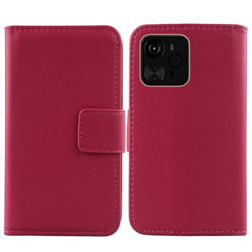 Flip Premium Echt Leder Tasche Hülle Für Vocal V1 6.74" Lederhülle Handyhülle Schutz Klapphülle Handy Schale Etui Wallet Cover Case (Rosa) von Tnviud