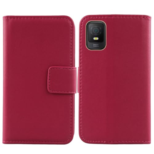 Flip Premium Echt Leder Tasche Hülle Für Vodafone Smart M23 4G / TCL 403 6" Lederhülle Handyhülle Schutz Klapphülle Handy Schale Etui Wallet Cover Case (Rosa) von Tnviud