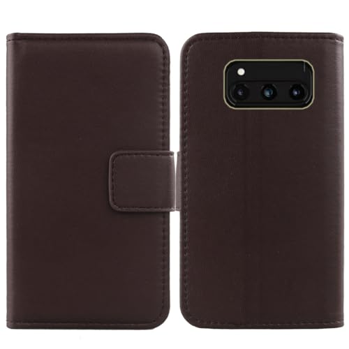 Flip Premium Echt Leder Tasche Hülle Für Volla Phone Quintus 6.78" Lederhülle Handyhülle Schutz Klapphülle Handy Schale Etui Wallet Cover Case (Dark Braun) von Tnviud