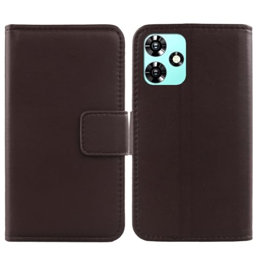 Flip Premium Echt Leder Tasche Hülle Für XGODY 13 Pro 6.6" Lederhülle Handyhülle Schutz Klapphülle Handy Schale Etui Brieftasche Wallet Cover Case (Dark Braun) von Tnviud