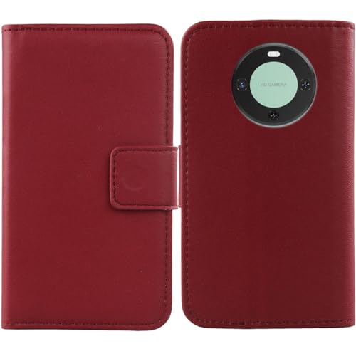 Flip Premium Echt Leder Tasche Hülle Für XGODY A54 6.5" Lederhülle Handyhülle Schutz Klapphülle Handy Schale Etui Brieftasche Wallet Cover Case (Dark Rot) von Tnviud