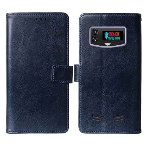 Tnviud Business Flip Book Stand Brieftasche Leder Tasche Schütz Hülle Handy TPU Siliconk Telefon Case Für Doogee S Mini 4.5" Abdeckung Wallet Cover Etui Holder (Dark Blau) von Tnviud