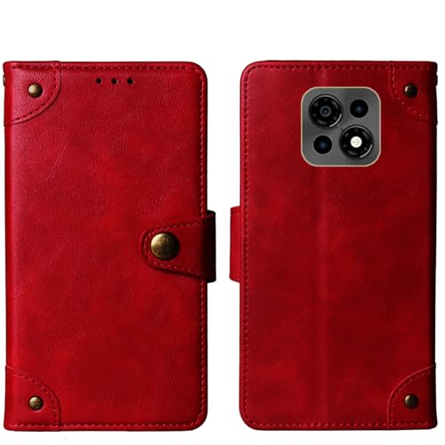 Tnviud Flip Brief Tasche Case Schütz Hülle Für Casper Via M30 / M30 Plus 6.5" Echt Leder Schale Stand Handy Abdeckung Premium Wallet Cover Etui Handyhülle Schutzhülle (Rot) von Tnviud