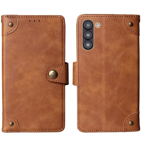 Tnviud Flip Brief Tasche Case Schütz Hülle Für Vortex NS65 6.51" Echt Leder Schale Stand Handy Abdeckung Premium Wallet Cover Etui Handyhülle Schutzhülle (Braun) von Tnviud