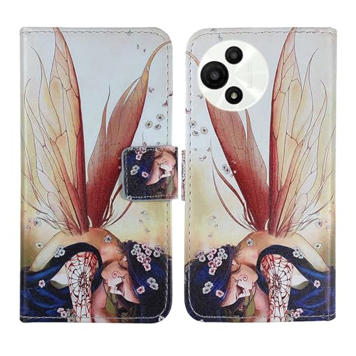 Tnviud PU Flip Leder Tasche Hülle Case Cover Handytasche Schutzhülle Etui Skin Für Alcatel V3 Classic 5G / Alcatel V3 Pro 5G 6.7" (Wing Girl Design) von Tnviud