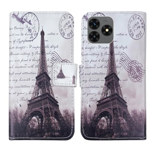 Tnviud PU Flip Leder Tasche Hülle Case Cover Handytasche Schutzhülle Etui Skin Für Hammer Blade Va 5G 6.56" (Stamp Tower Design) von Tnviud