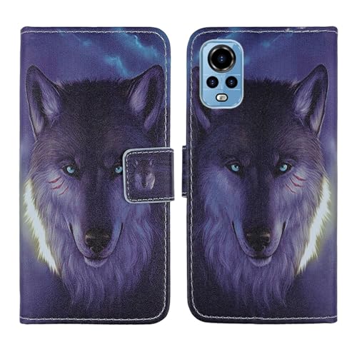Tnviud PU Flip Leder Tasche Hülle Case Cover Handytasche Schutzhülle Etui Skin Für IPRO Y400 6.46" (Wolf Design) von Tnviud