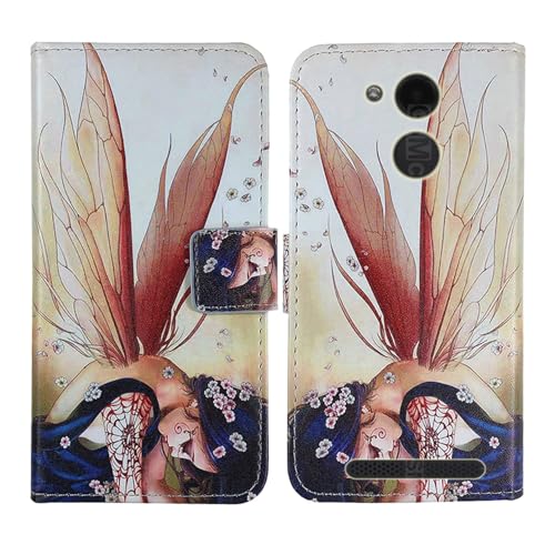 Tnviud PU Flip Leder Tasche Hülle Case Cover Handytasche Schutzhülle Etui Skin Für Olympia NEO Mini 5" (Wing Girl Design) von Tnviud