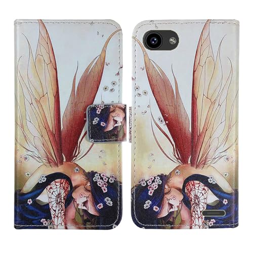 Tnviud PU Flip Leder Tasche Hülle Case Cover Handytasche Schutzhülle Etui Skin Für Orange Sanza Touch/Touch 2 4" (Wing Girl Design) von Tnviud