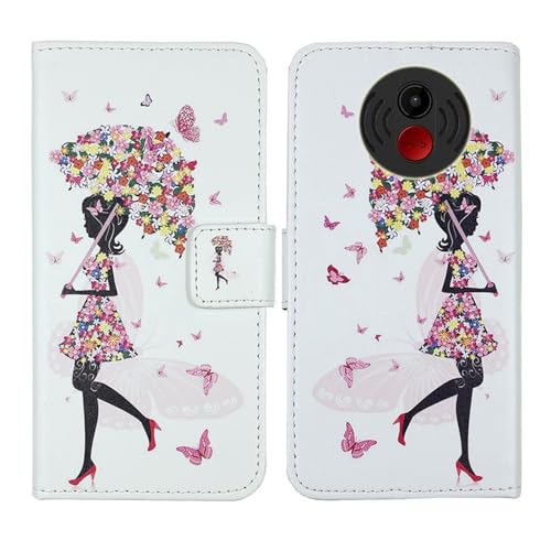 Tnviud PU Flip Leder Tasche Hülle Case Cover Handytasche Schutzhülle Etui Skin Für SweetLink S3 Plus 4G 2.4" (Umbrella Girl Design) von Tnviud