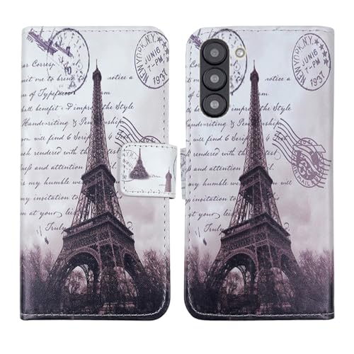 Tnviud PU Flip Leder Tasche Hülle Case Cover Handytasche Schutzhülle Etui Skin Für Vortex NS65 6.51" (Stamp Tower Design) von Tnviud