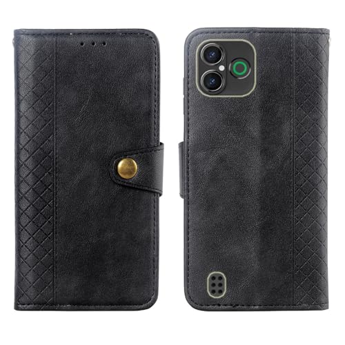 Tnviud Premium Flip Leder Brief Tasche Case Schütz Hülle Für Doro Aurora A30 Wallet Lederhülle Handyhülle Handy Schutz Cover Etui (Schwarz) von Tnviud