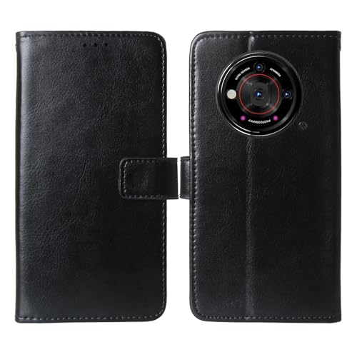 Tnviud Premium Retro Business Flip Book Stand Brieftasche Leder Tasche Schütz Hülle Handy TPU Silikon Telefon Case Für DOOGEE V31 GT 5G / V30 Pro 6.1" Abdeckung Wallet Cover Etui Holder (Schwarz) von Tnviud