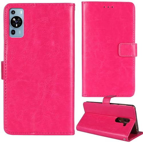 Tnviud Premium Retro Business Flip Book Stand Brieftasche Leder Tasche Schütz Hülle Handy Telefon Case Für XGODY Mate 50 6.5" Abdeckung Wallet Cover Etui Holder (Rose) von Tnviud