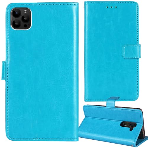 Tnviud Premium Retro Business Flip Book Stand Brieftasche Leder Tasche Schütz Hülle Handy Telefon Case Für XGODY S21 5.5" Abdeckung Wallet Cover Etui Holder (Blau) von Tnviud