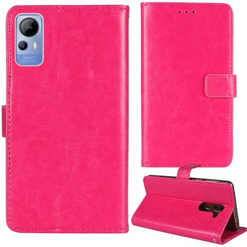 Tnviud Premium Retro Flip Leder Tasche Schütz Hülle Handy Telefon Case Für Acer Acerone Liquid S162E4 6.52" Abdeckung Wallet Cover Etui Holder (Rose) von Tnviud