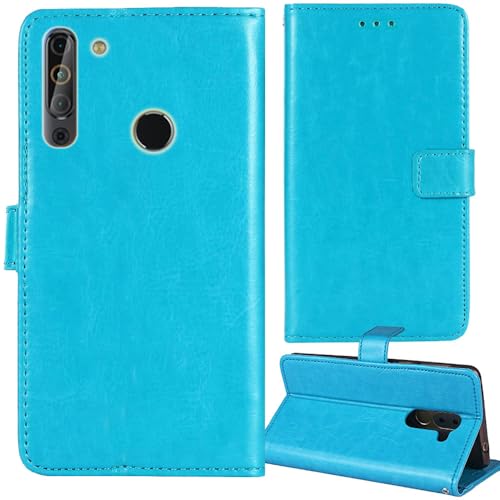 Tnviud Premium Retro Flip Leder Tasche Schütz Hülle Handy Telefon Case Für Casper Via X20 6.53" Abdeckung Wallet Cover Etui Holder (Blau) von Tnviud
