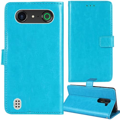 Tnviud Premium Retro Flip Leder Tasche Schütz Hülle Handy Telefon Case Für Doro Aurora A11 Abdeckung Wallet Cover Etui Holder (Blau) von Tnviud